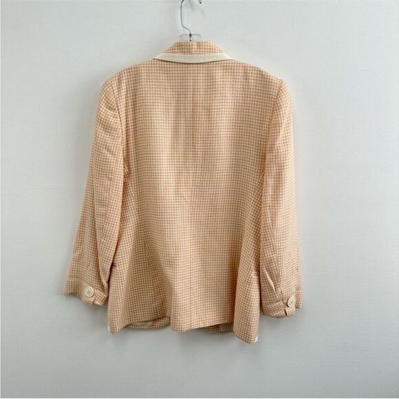 RARE Christian Dior 80's Vintage Pink Houndstooth Two Piece Skirt Blazer Set S - Picture 14 of 15